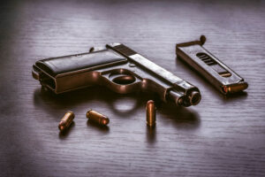 Beretta pistol with bullet magazine